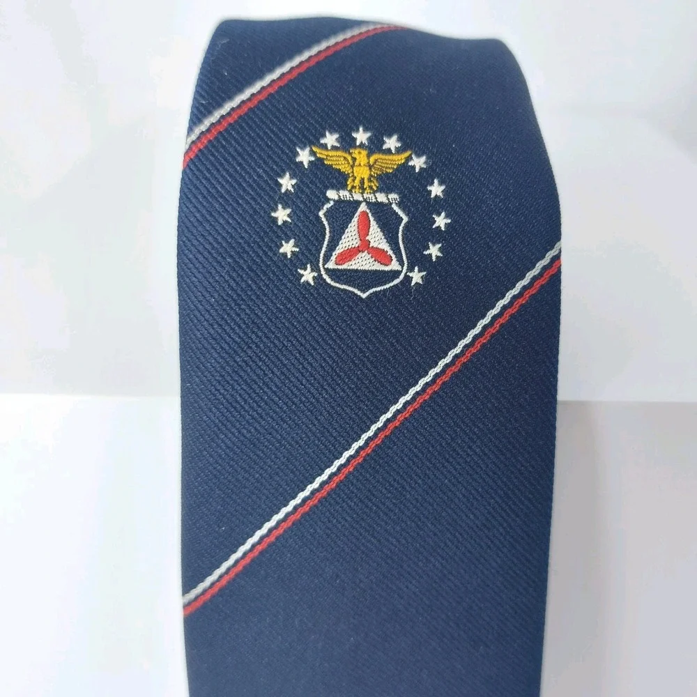 Victor Sumner &‎ Co LTD Repp Necktie Navy Red Eagle Propeller Tie England *READ
